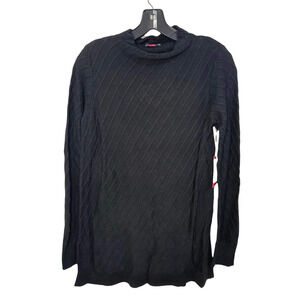 VINCE CAMUTO Black Ribbed Mock Neck Sweater‎ Size XS NEW